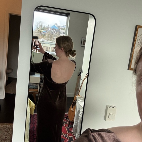 Reformation Brown Velvet Long-Sleeve Maxi Dress - Picture 7 of 7